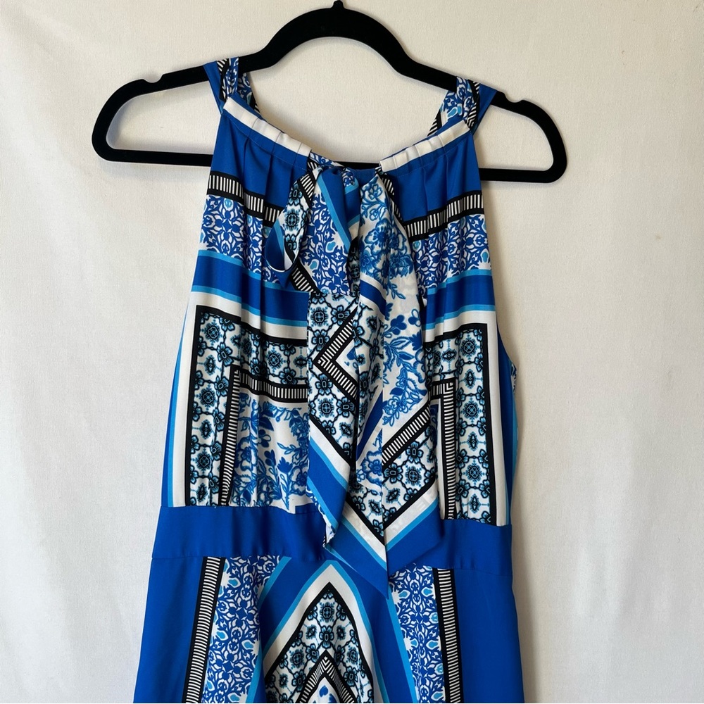 Eliza J Long maxi dress dress 16 Blue Sleeveless Tied Keyhole back Womens Tall - Picture 10 of 11